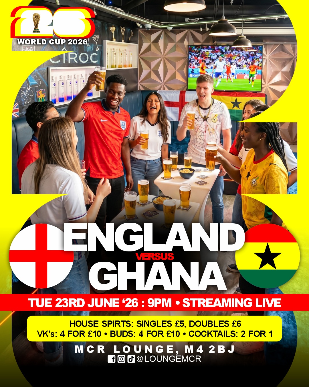 England v Ghana post World cup live manchester